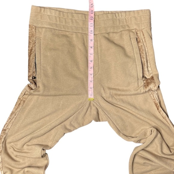 Cotton Citizen Tan Sweatpants with Velvet Stripe Trim Women's XL - Picture 6 of 9